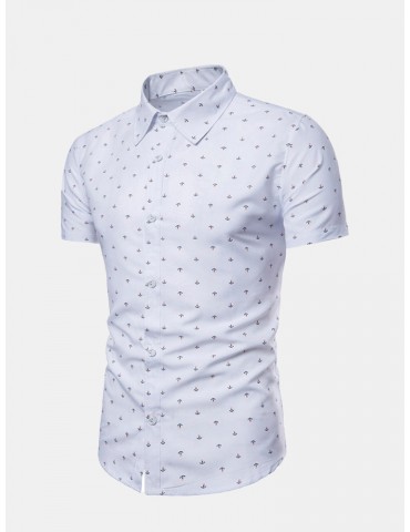 Summer Casual Floral Printing Short Sleeve Shirts For Men