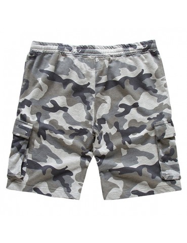 Mens Summer Cotton Drawstring Camo Printed Knee Length Slim Fit Casual Shorts