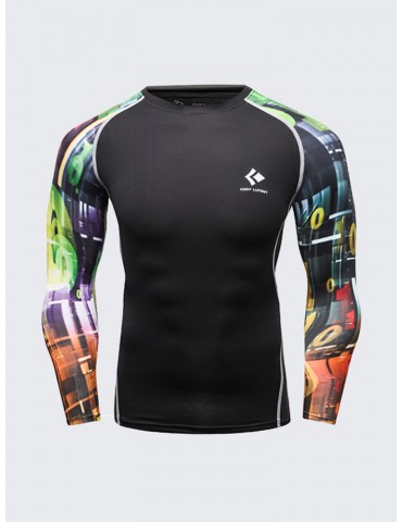 Mens Traning Sportwear 12 Styles Elastic Quick-drying Fitness Tights Long Sleeve T-shirt