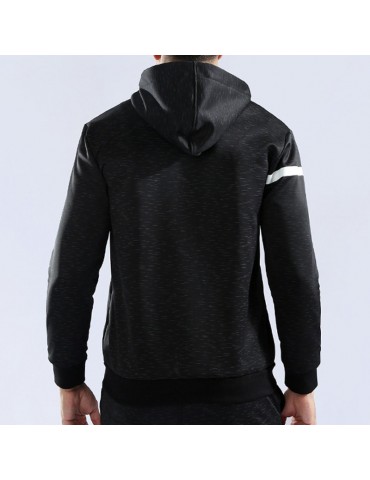 Mens Sport Zip Up Hooded Tops Thick Warm Solid Color Casual Hoodies