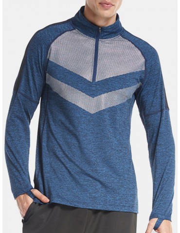 Mens Sports Running Training Quick-drying Breathable Elastic Winter Casual Sweatshirt