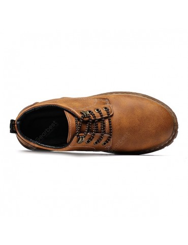 Stylish Wear-resistant Flat Men Lace-up Leather Shoes