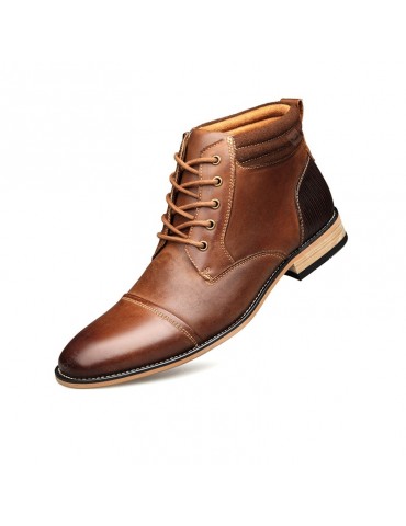 Men'S High-Top Fashion Business Leather Men'S Shoes