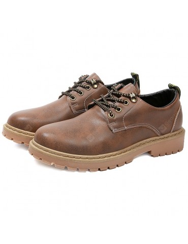 Men Oxford Shoes Rubber Sole Anti-slip Lace Up