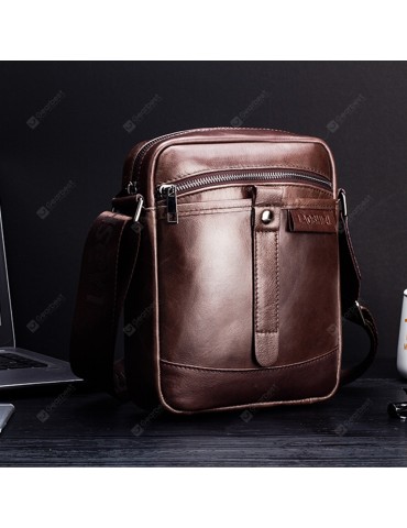 LAOSHIZILUOSEN Top Layer Leather Crossbody IPad Bag Men'S Fashion Trend Bag