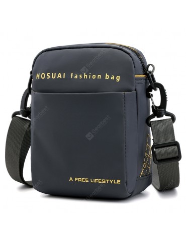 Men's Water-resistant Nylon Material Crossbody Bag Embroidered Solid Color