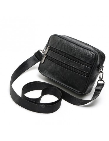 Men's Leather Sling Bag with Adjustable Strap