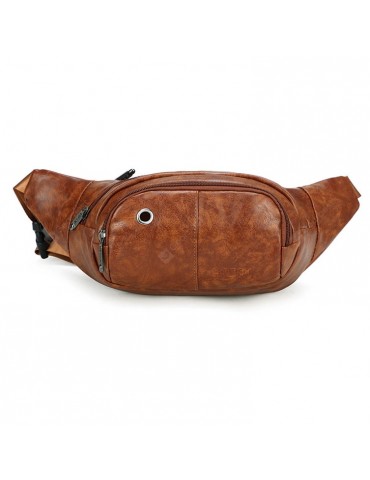 Men's Chest Waist Bag Solid Color Vintage