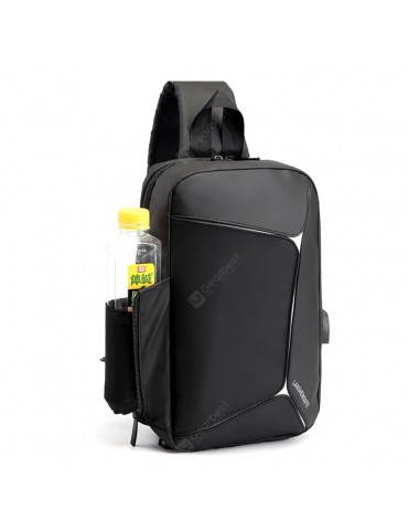 USB Reflective Multi-function Waterproof One-shoulder Men Handbag