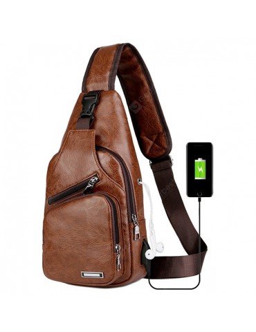 USB Charging Chest Bag Casual Fashion