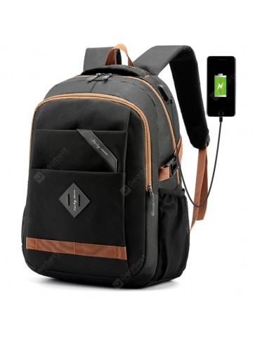 Men's Large Capacity Backpack USB Rechargeable