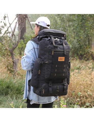 Men Canvas Versatile Backpack Durable Mountaineering Bags 42L