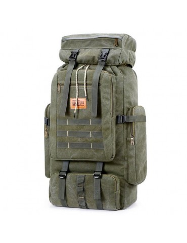 Men 35L Large Capacity Canvas Backpack Multi-bag Design Practical Durable Mountaineering Bags