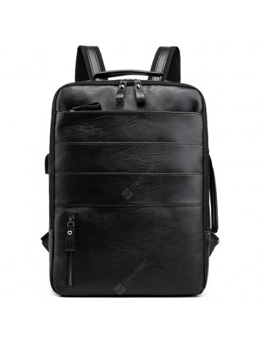 PU Material Large Capacity Portable Backpack with USB Interface