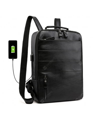 PU Material Large Capacity Portable Backpack with USB Interface