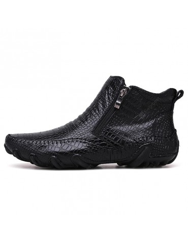 AILADUN Men's Large Size High Top Casual Crocodile Pattern Shoes