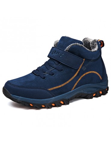 Men's Winter Suede Cotton Boots Round Toe Hiking Shoes