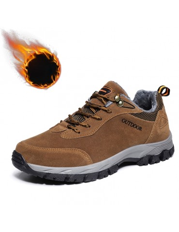 Men's Outdoor Hiking Sneaker Large Size Plus Velvet Warm Non-slip Shoes