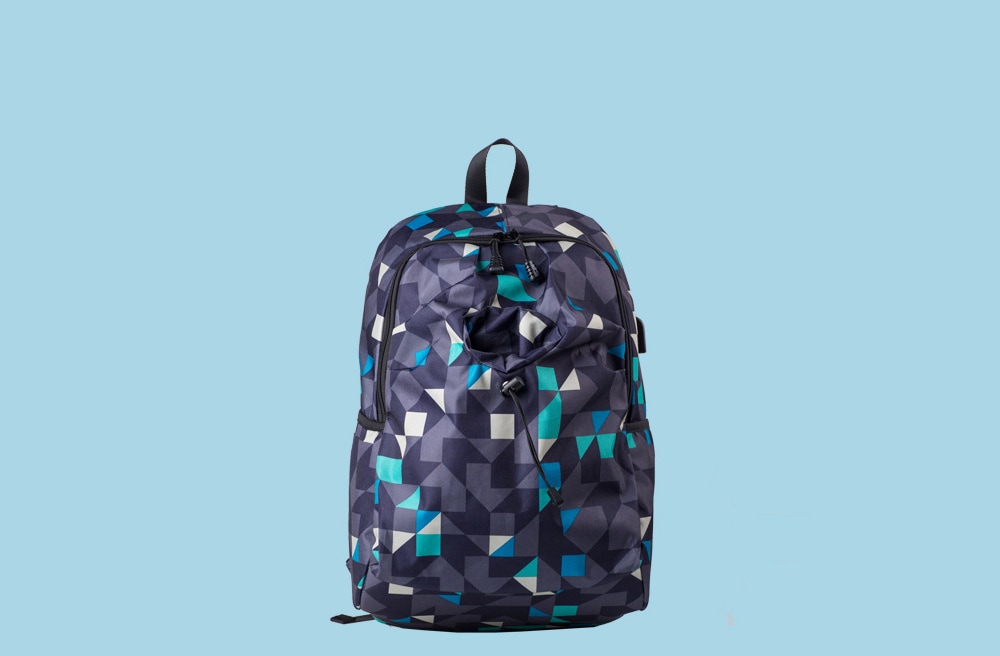 Water Resistance Fashion Lattice Backpack- Black