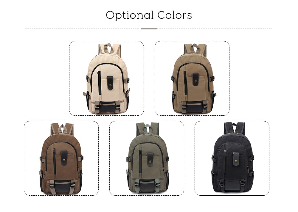 Trendy Outdoor Large Capacity Canvas Backpack for Men- Army Green