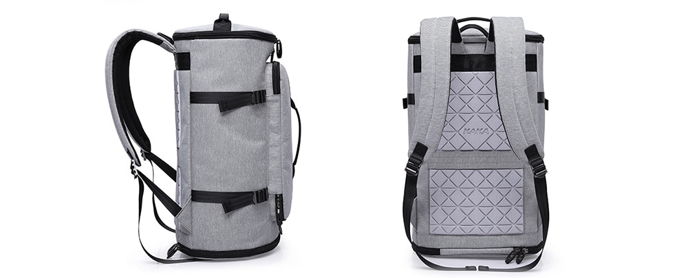 Kaka Trendy Multifunctional Large Capacity Travel Laptop Backpack- Light Gray