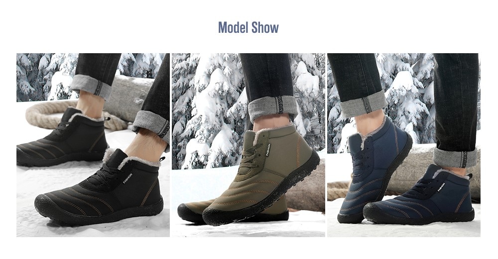 AILADUN Men's Warm Winter Outdoor Casual Shoes Durable Footwear Anti-collision Toe- Black EU 42