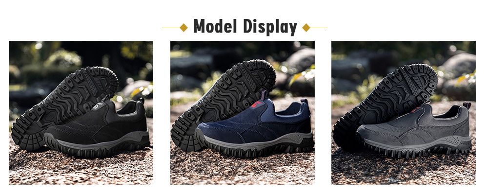 Men Leisure Sneakers Outdoor Anti-slip Slip-on Hiking Shoes- Lapis Blue EU 46