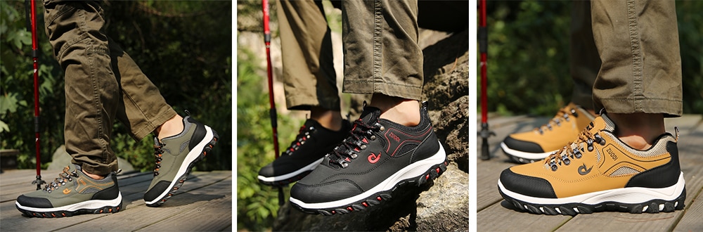 Outdoor Comfortable Anti-slip Leisure Hiking Shoes for Men- Black 40